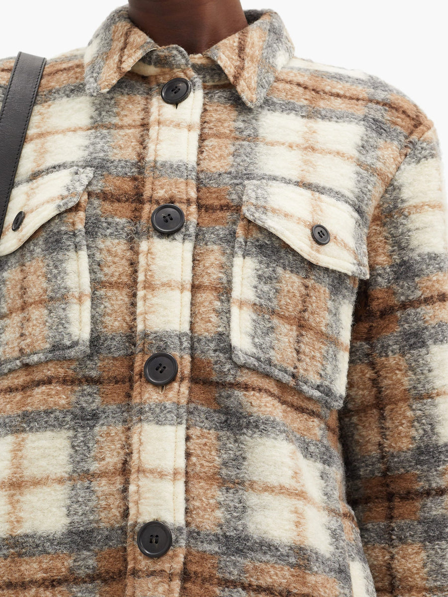 Gastoni checked wool-blend shirt jacket – LangShop