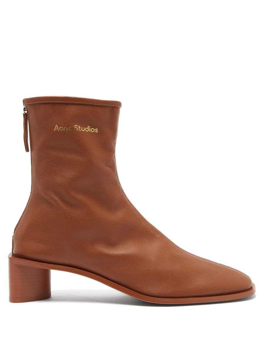 acne studious スクエアトゥジップブーツ　41 Acne Studios スクエアトゥレザーブーツ サイドジップ