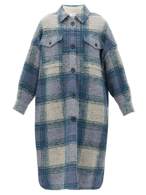 Open image in slideshow, Gabrion single-breasted checked wool-blend coat
