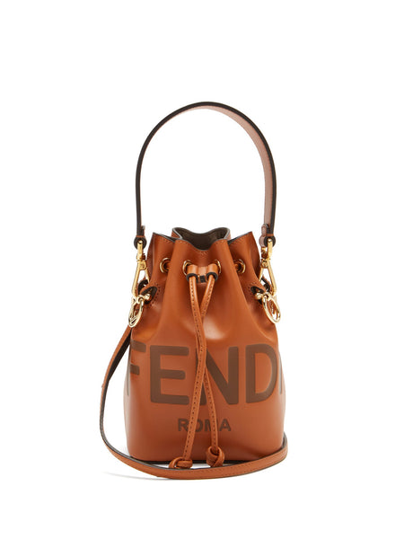 Fendi Mon Tresor Grey Calfskin Leather Bucket Bag 8BT298 – Queen