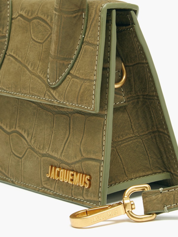 Jacquemus Khaki Green Croc Embossed Leather Le Chiquito Bag Jacquemus