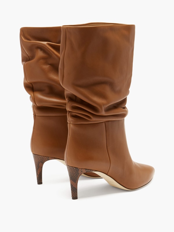 Brown slouch outlet leather boots