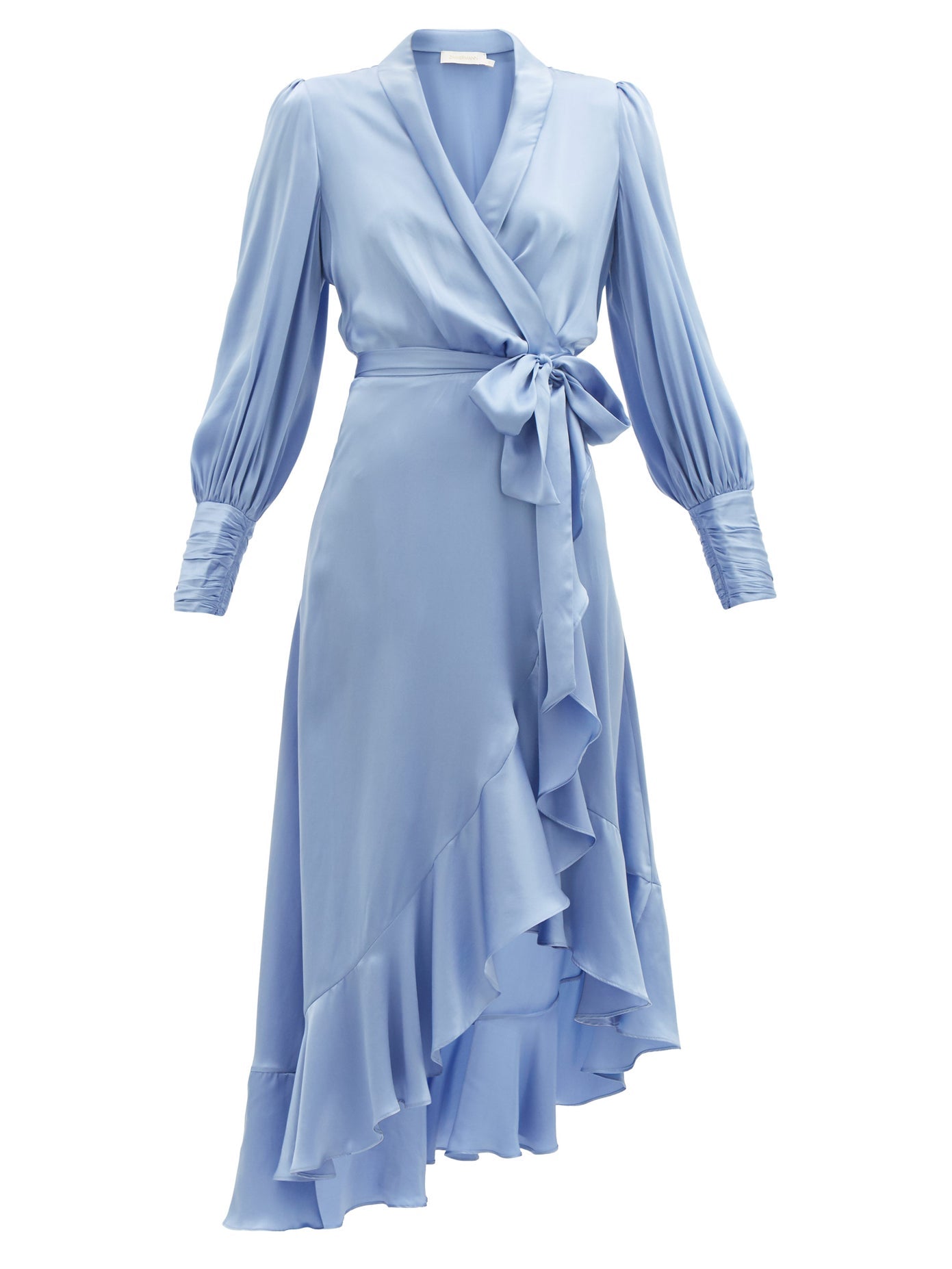 Belted silk-charmeuse wrap midi dress – LangShop Belted silk-charmeuse wrap midi dress – LangShop